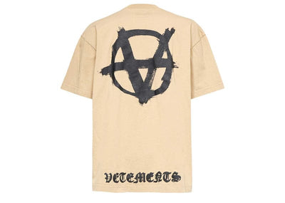 Vetements Streetwear Vetements Beige Double Anarchy T-shirt