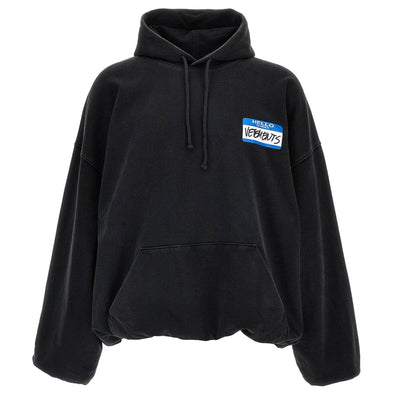 Vetements Streetwear Vetements My Name Sticker Printed Drawstring Hoodie