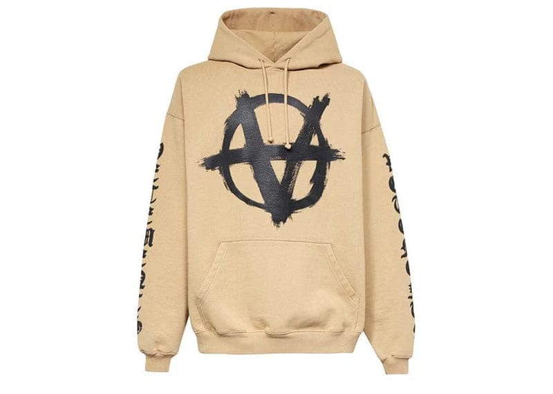 Vetements Streetwear Vetements Tan Double Anarchy Hoodie Beige