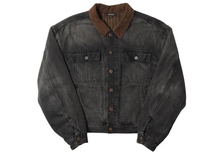 Yeezy Season 6 Denim Jacket Faded Black/Brown – Court Order