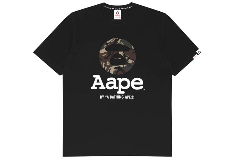 AAPE By A Bathing Ape Camo Pattern Moonface Motif T-Shirt Black – Court ...