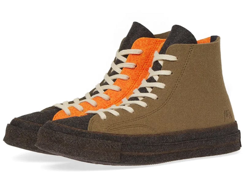 Converse Sneakers Chuck Taylor All-Star 70s Hi JW Anderson Felt Stone Grey Flame Orange