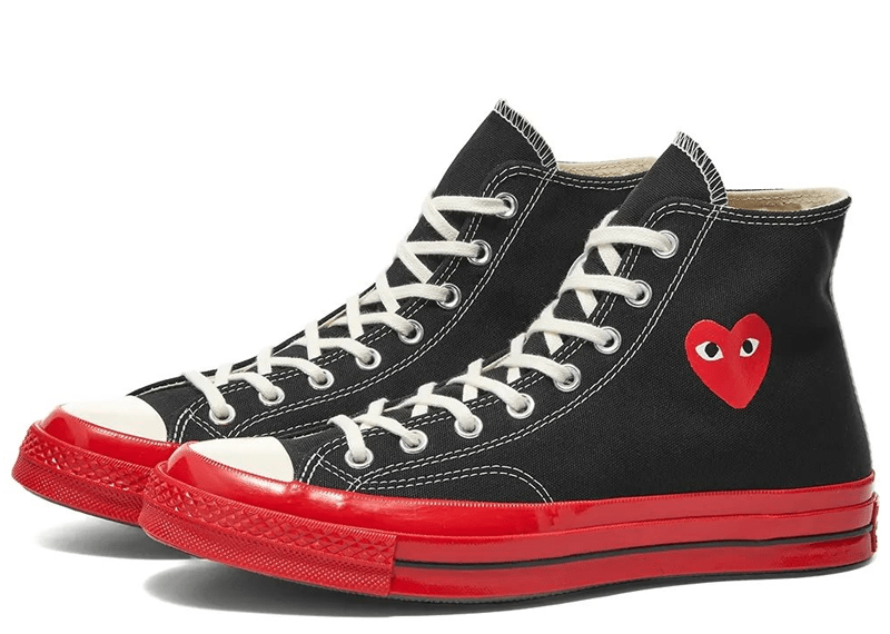 Converse Chuck Taylor All Star 70 Hi Comme des Garcons PLAY Black Red Midsole