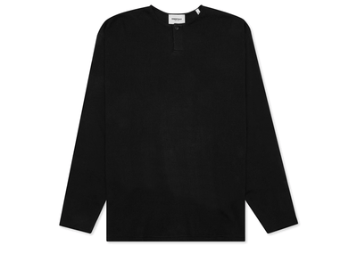 Fear of God streetwear Fear of God Essentials Thermal Longsleeve Henley T-shirt Dark Slate/Stretch Limo/Black