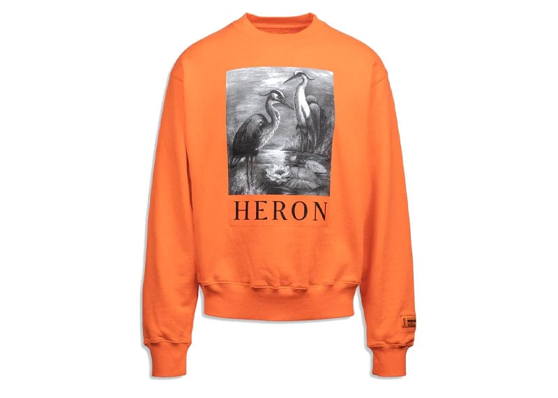 Heron Preston Streetwear Crewneck OS Heron BW Orange Black