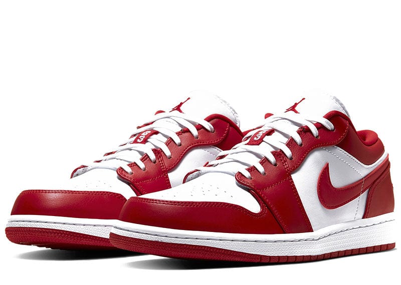 Red and white hot sale ones jordans