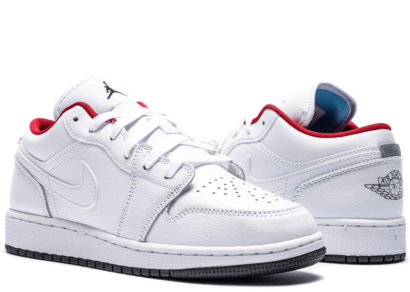 Air jordan 1 low white black  and  gym red best sale