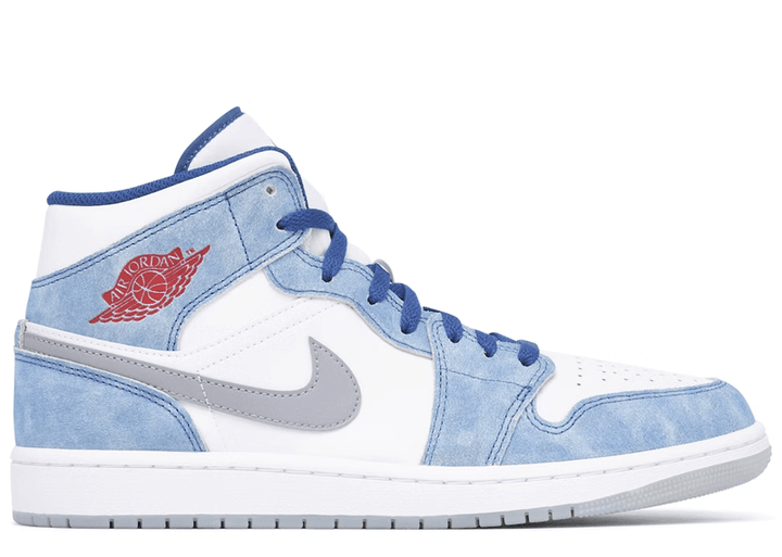 Red and blue and white jordans hotsell