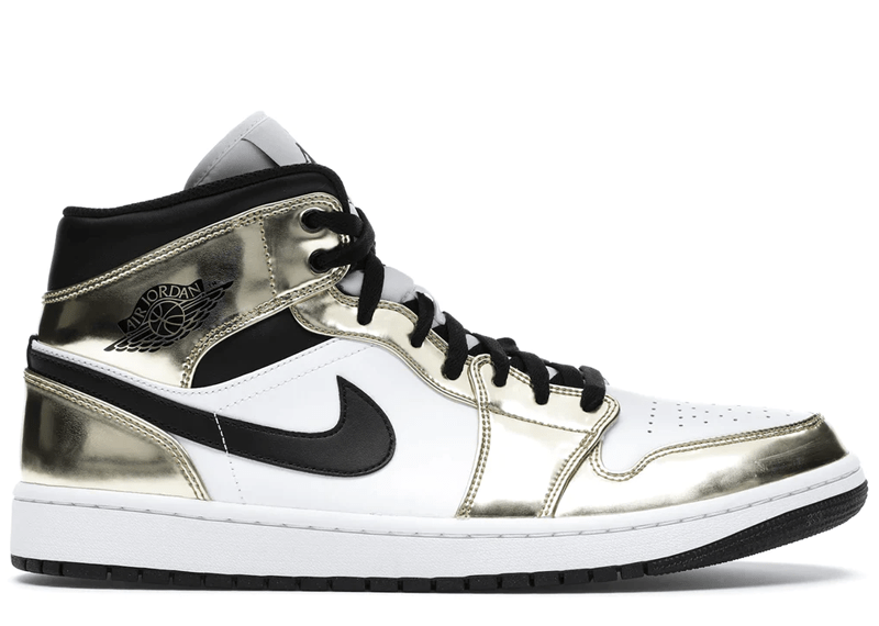 Jordan 1 black outlet white metallic gold