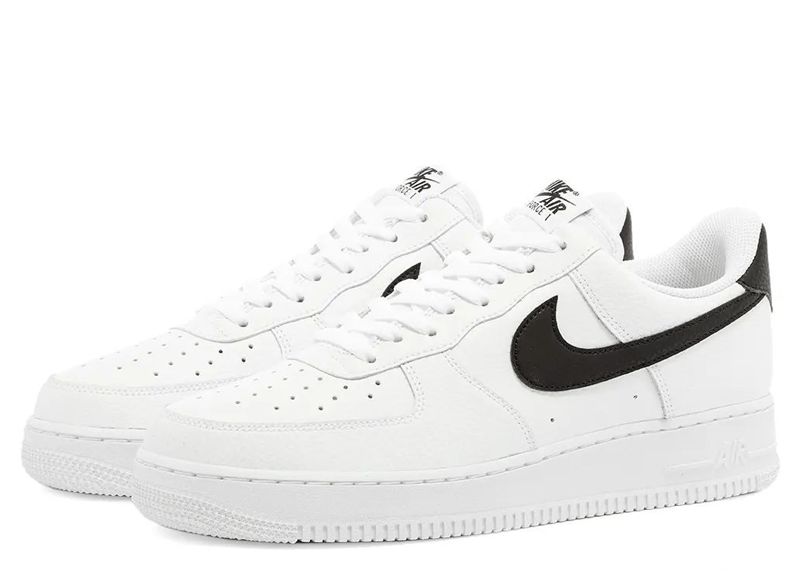 Nike Air Force 1 Low '07 White Black Pebbled Leather – Court Order