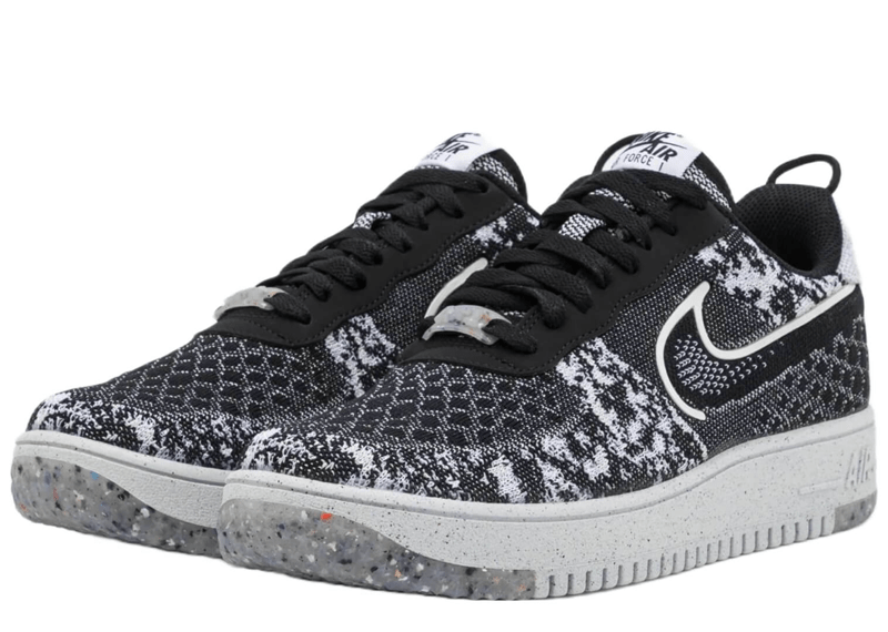 Nike Air Force Low Crater Flyknit Black White Melange – Court Order