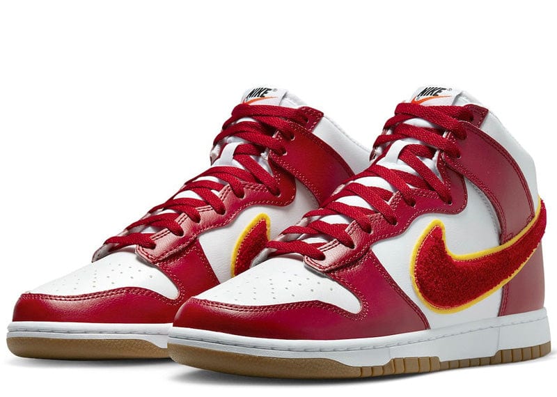 Nike dunk high white clearance gym red