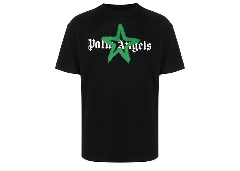 Palm Angels Streetwear Palm Angels Star Sprayed T-shirt Black/Green