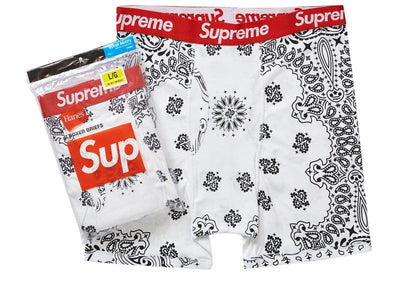 Supreme Streetwear Supreme Hanes Bandana Boxer Briefs (2 Pack) White
