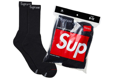 Supreme Streetwear Supreme Hanes Socks (4 Pack) Black