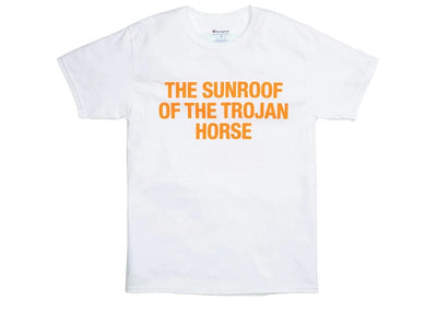 Virgil Abloh streetwear Virgil Abloh Brooklyn Museum Sunroof Trojan Horse T-shirt White